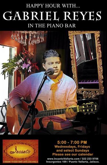 live music with Gabriel Reyes - piano bar Incanto